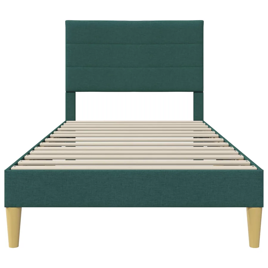 Cadre de lit avec tête de lit Vert foncé 90 x 200 cm Tissu - 4