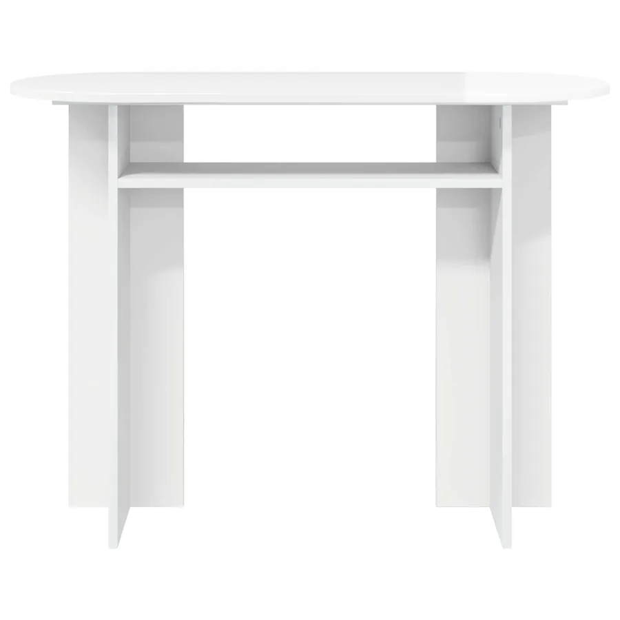 Table console avec stockage Blanc brillant 100 x 39,5 x 75 cm - 5