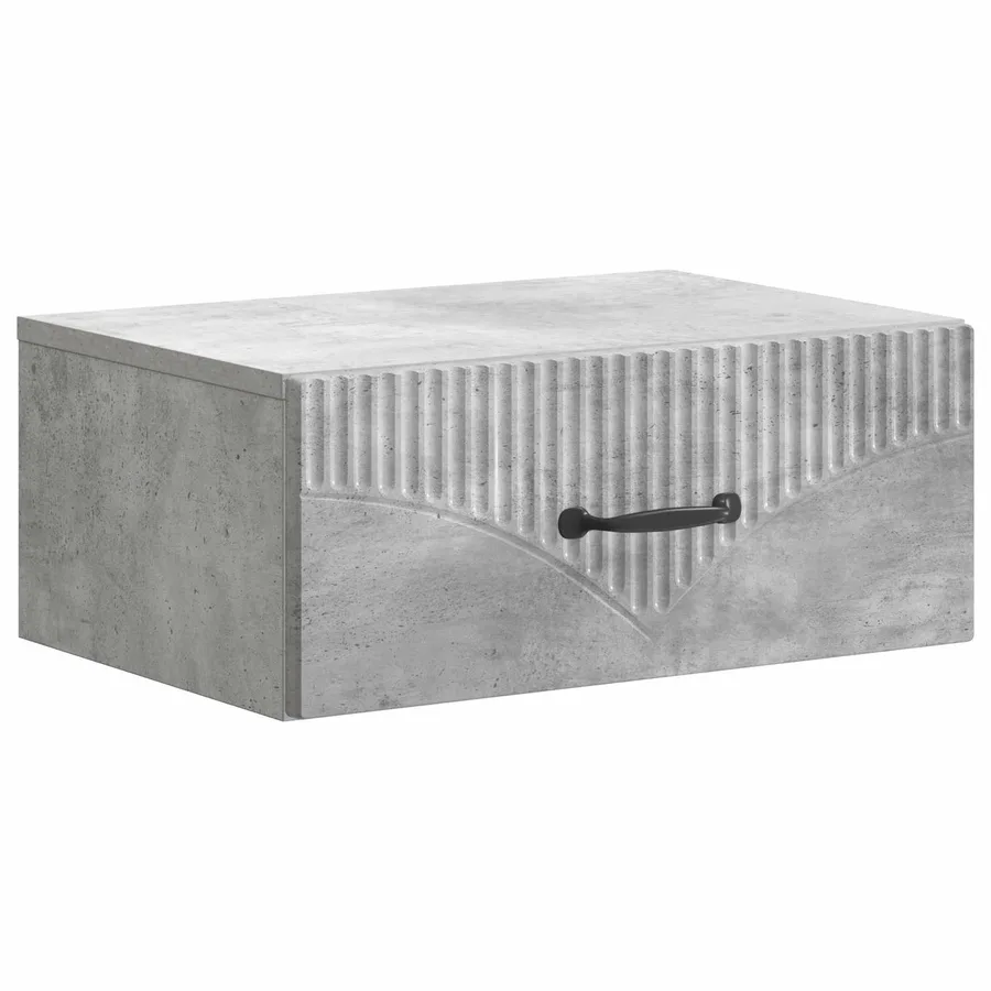 Cabinet de chevet mural Gris béton 49 x 34,5 x 20 cm - 2