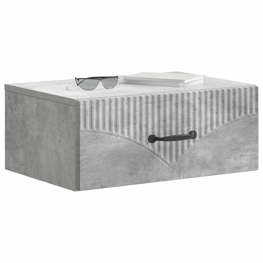 Cabinet de chevet mural Gris béton 49 x 34,5 x 20 cm - 3