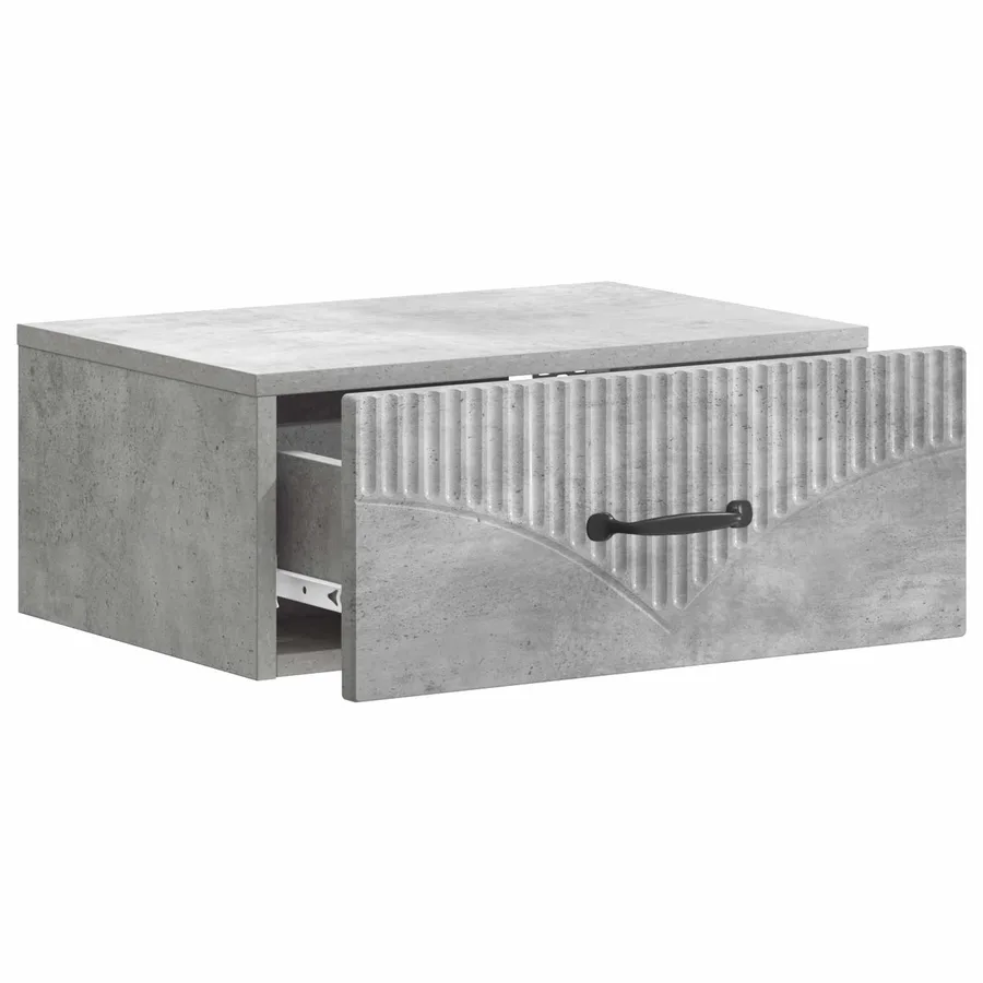 Cabinet de chevet mural Gris béton 49 x 34,5 x 20 cm - 4