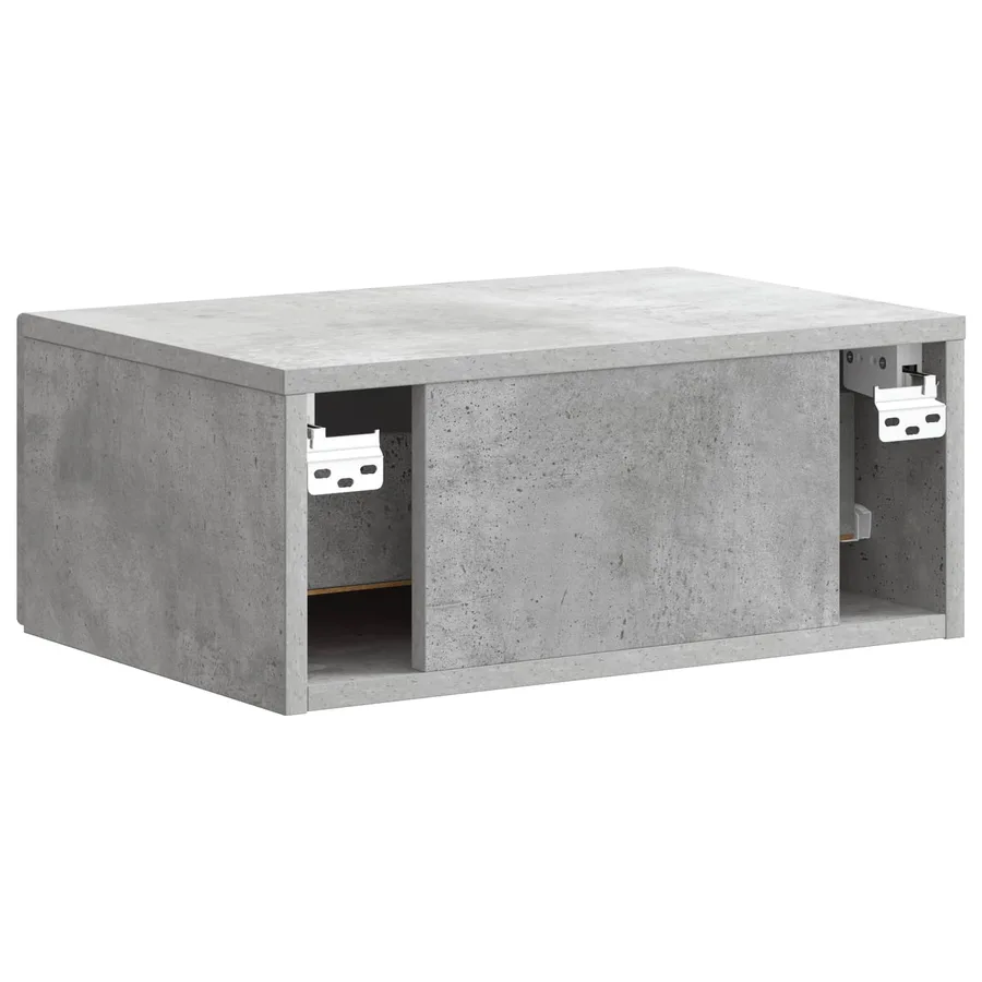 Cabinet de chevet mural Gris béton 49 x 34,5 x 20 cm - 7
