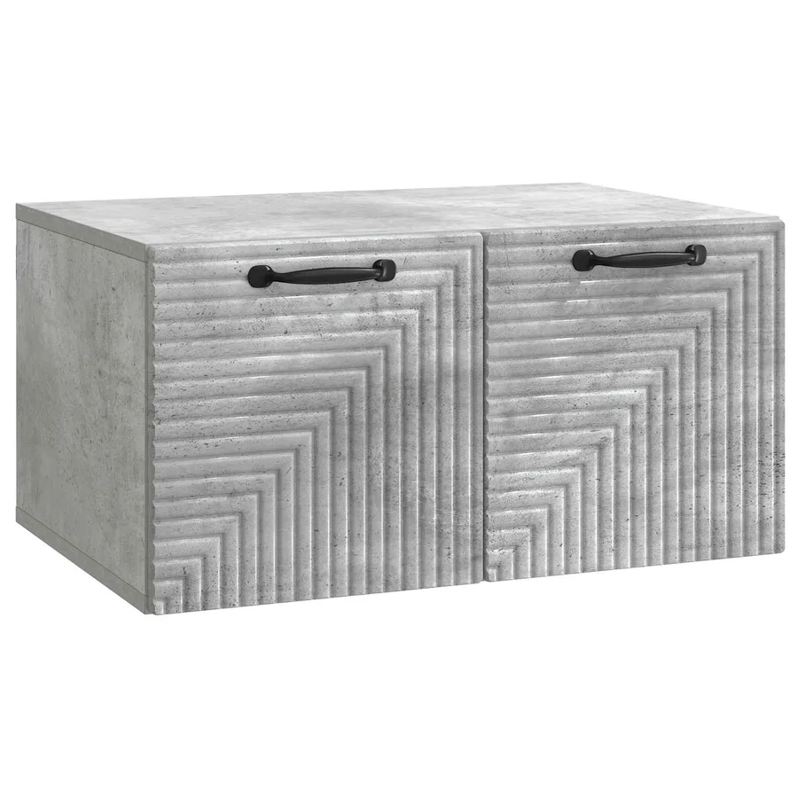 Meuble TV mural Gris béton 59,5 x 41 x 30 cm Bois d'ingénierie - 2