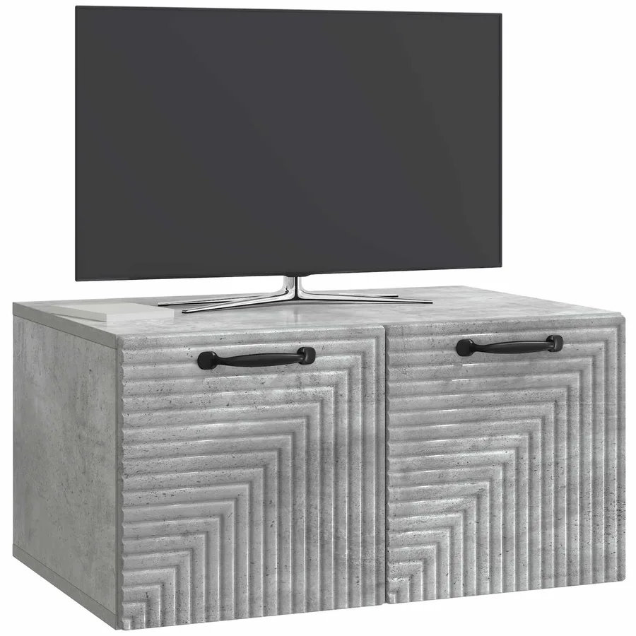 Meuble TV mural Gris béton 59,5 x 41 x 30 cm Bois d'ingénierie - 3