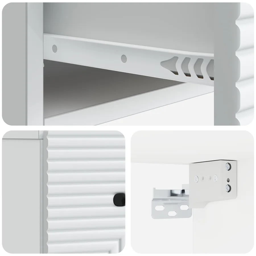 Cabinet de chevet mural 2 pcs Blanc 34,5 x 33 x 20 cm - 10
