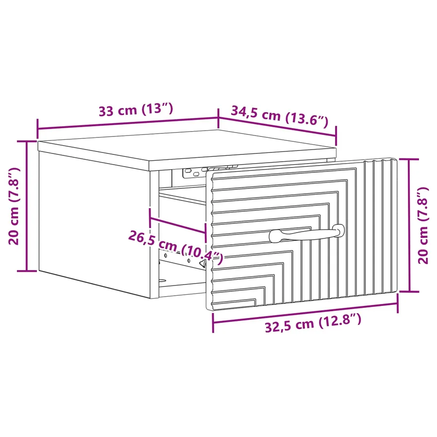 Cabinet de chevet mural 2 pcs Blanc 34,5 x 33 x 20 cm - 12