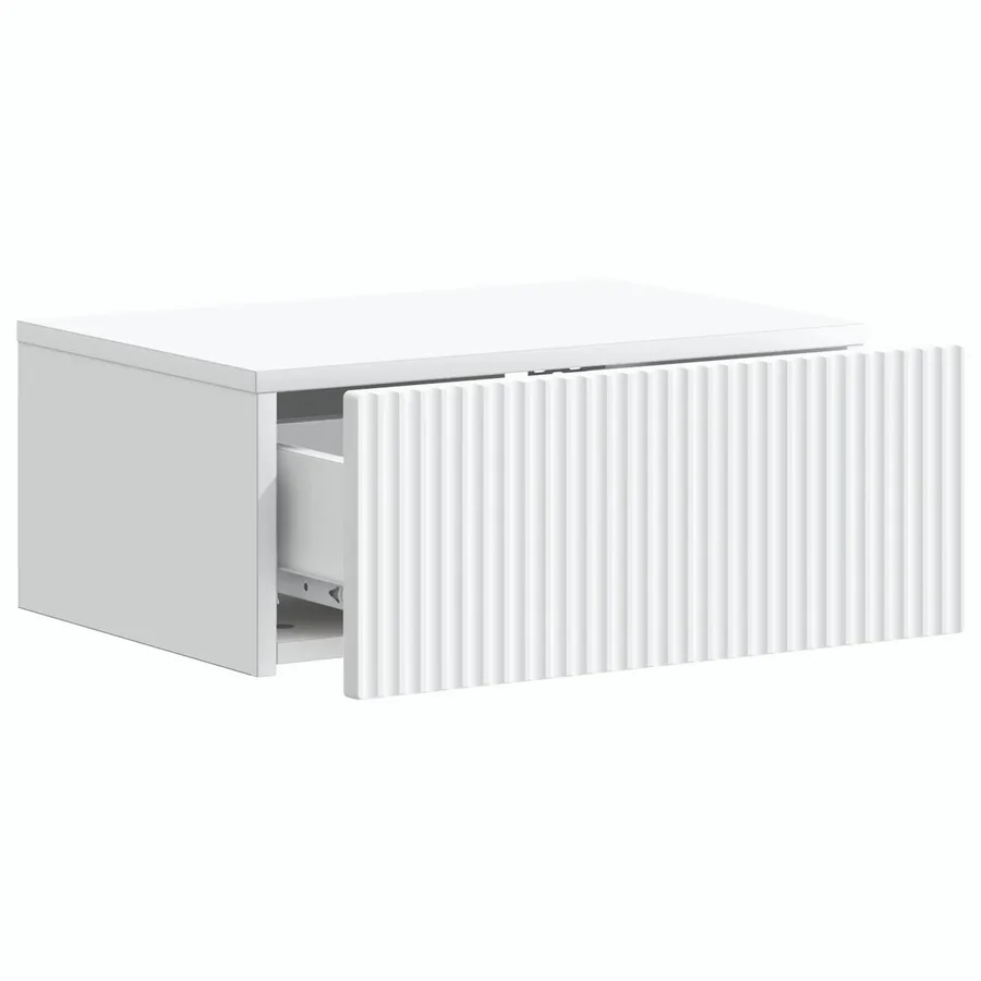 Cabinet de chevet mural avec tiroir Blanc 49 x 34,5 x 20 cm - 4