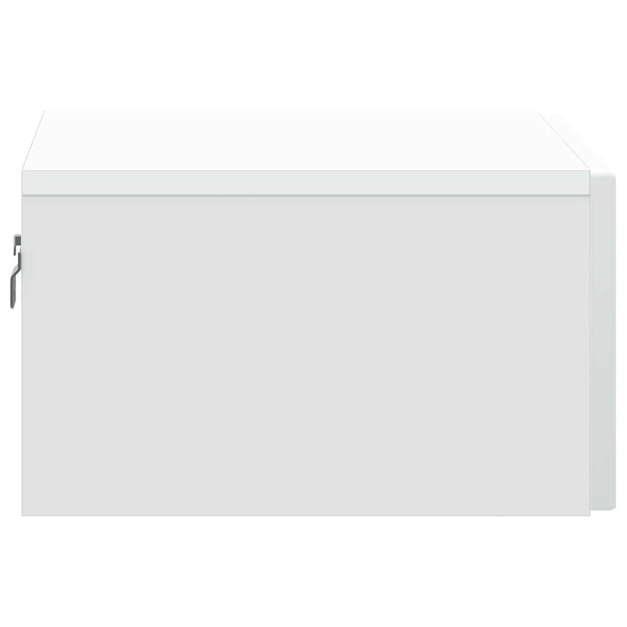 Cabinet de chevet mural avec tiroir Blanc 49 x 34,5 x 20 cm - 6