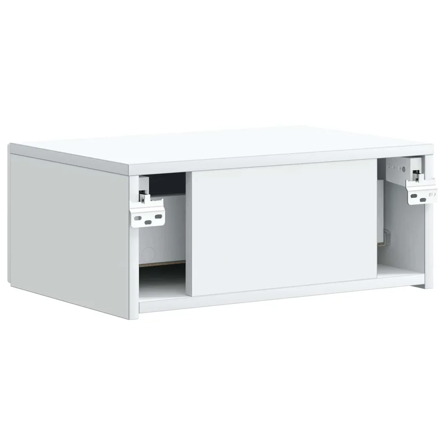 Cabinet de chevet mural avec tiroir Blanc 49 x 34,5 x 20 cm - 7