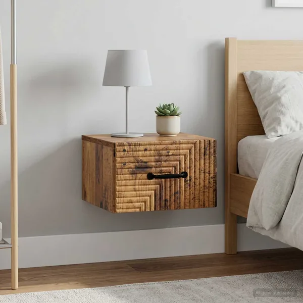 Cabinet de chevet mural 2 pcs Bois ancien 34,5 x 33 x 20 cm