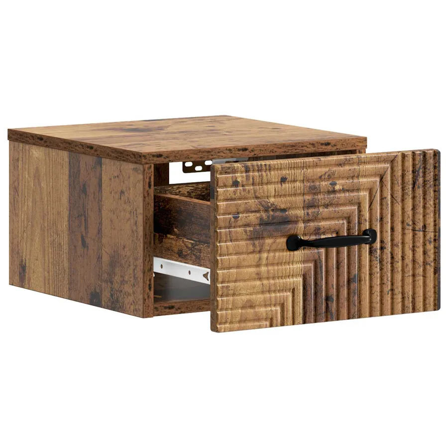 Cabinet de chevet mural 2 pcs Bois ancien 34,5 x 33 x 20 cm - 6