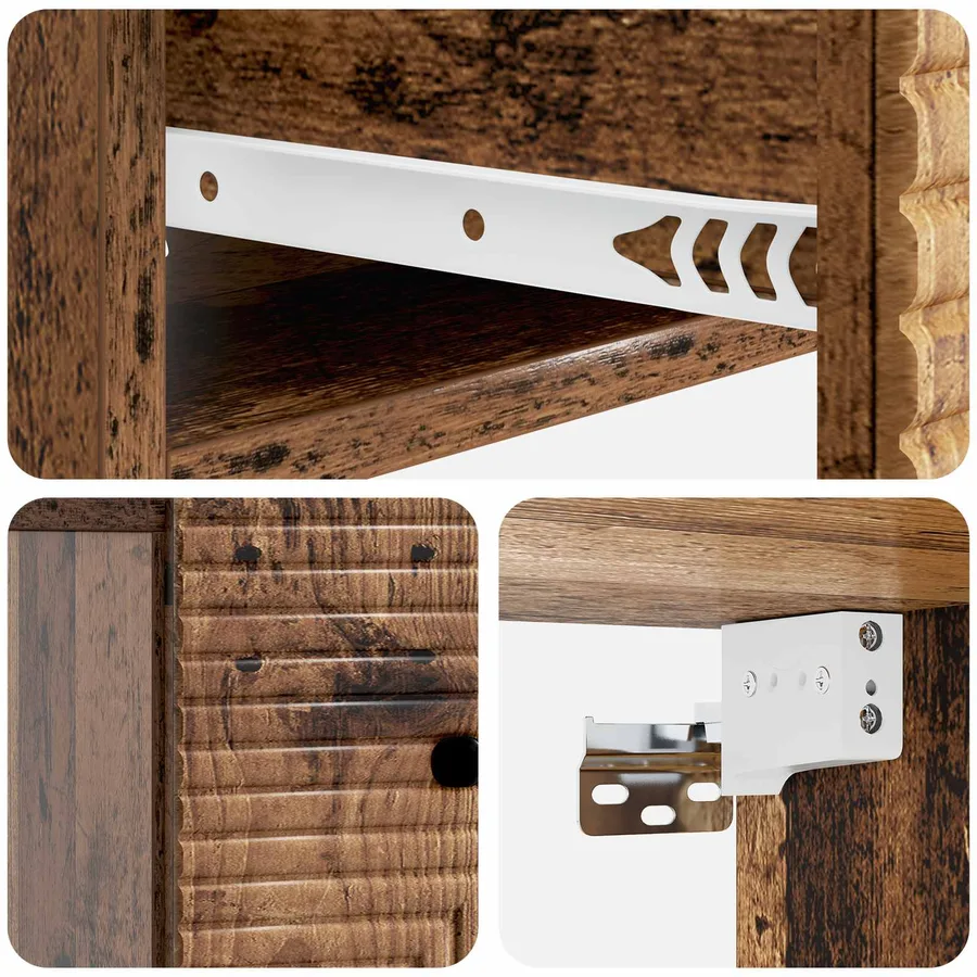 Cabinet de chevet mural 2 pcs Bois ancien 34,5 x 33 x 20 cm - 8