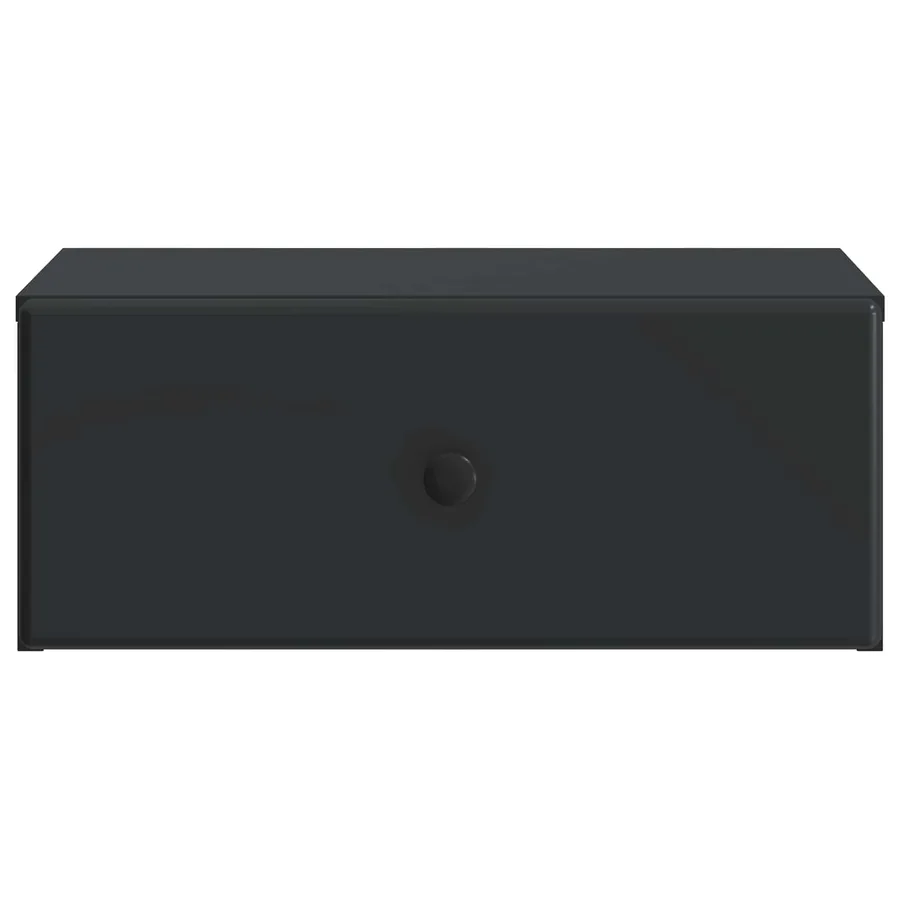 Cabinet de chevet mural avec tiroir Noir 49 x 34,5 x 20 cm - 5