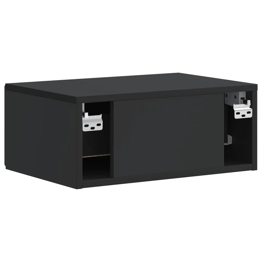 Cabinet de chevet mural avec tiroir Noir 49 x 34,5 x 20 cm - 7