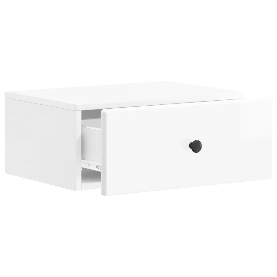 Cabinet de chevet mural Blanc brillant 49 x 34,5 x 20 cm - 4
