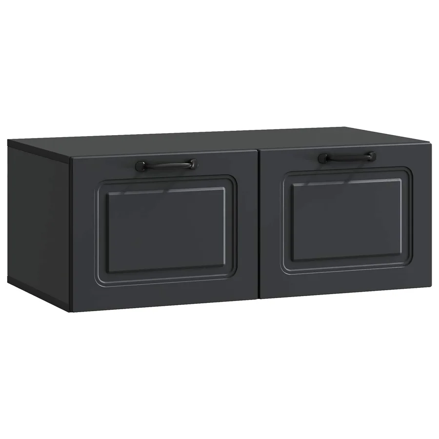 Meuble TV mural Noir 78,5 x 41 x 30 cm Bois d'ingénierie - 2