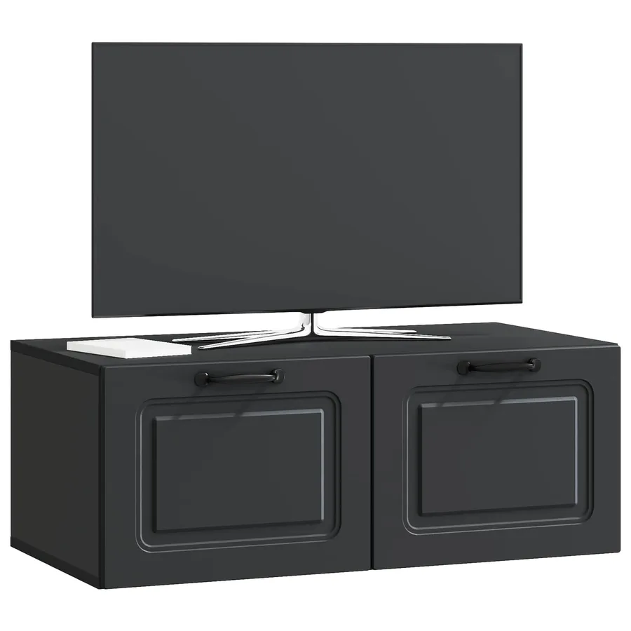 Meuble TV mural Noir 78,5 x 41 x 30 cm Bois d'ingénierie - 3