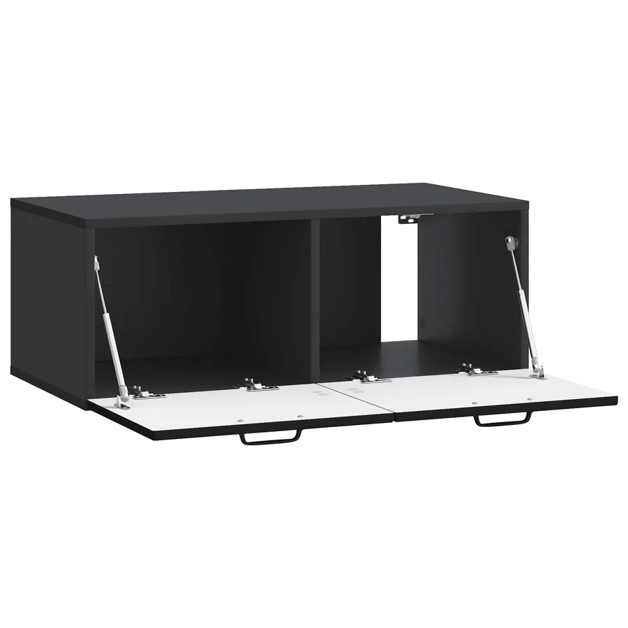 Meuble TV mural Noir 78,5 x 41 x 30 cm Bois d'ingénierie - 5
