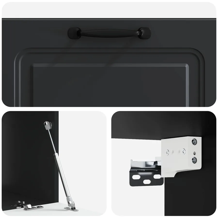 Meuble TV mural Noir 78,5 x 41 x 30 cm Bois d'ingénierie - 9