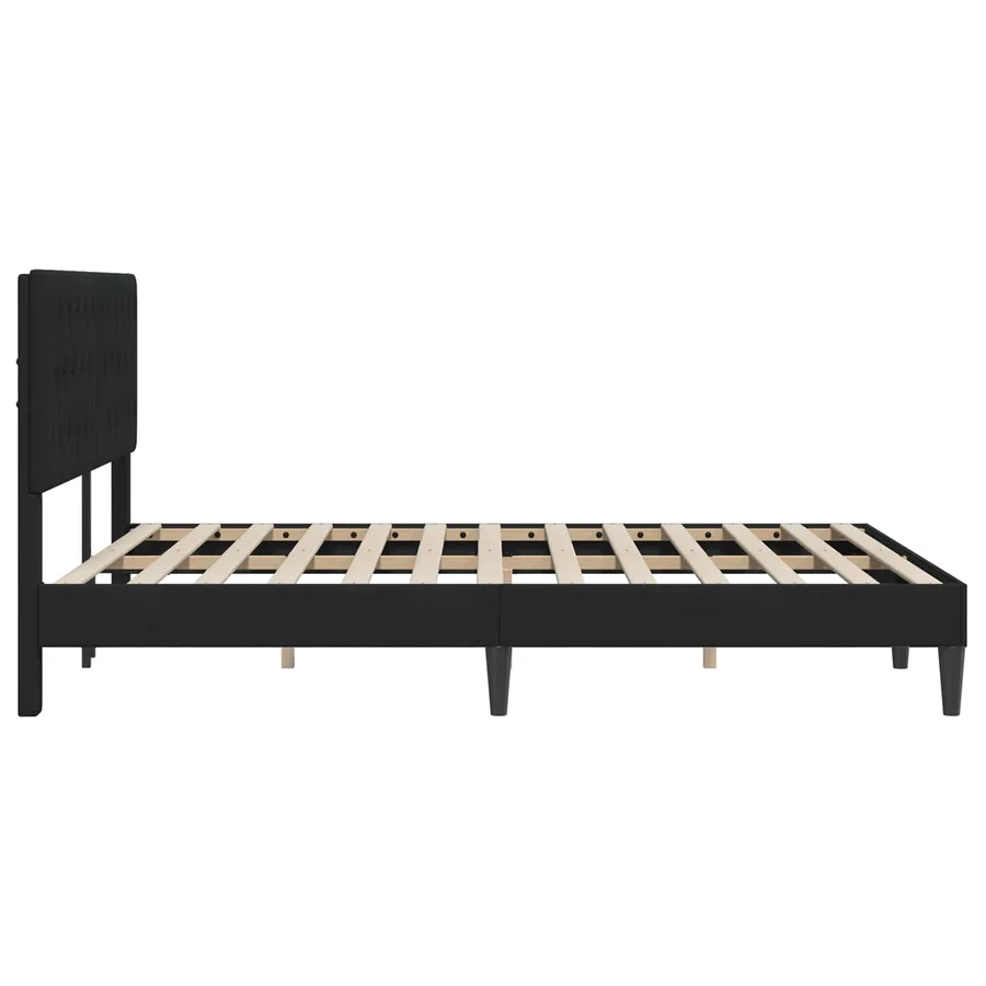 Cadre de lit avec tête de lit Noir 140 x 190 cm Velours - 5