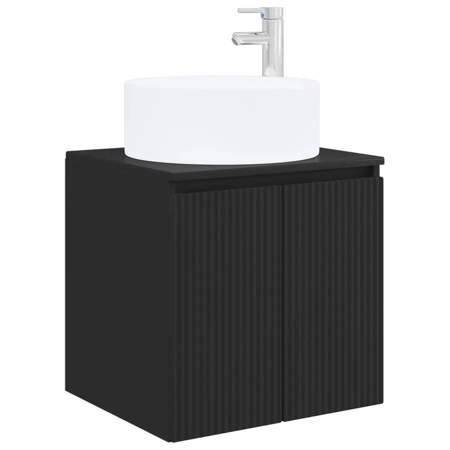 Meuble de lavabo mural Noir 49,5 x 44,5 x 65,5 cm - 2