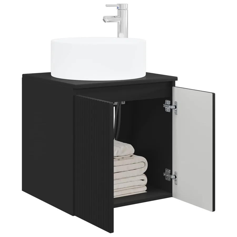 Meuble de lavabo mural Noir 49,5 x 44,5 x 65,5 cm - 3