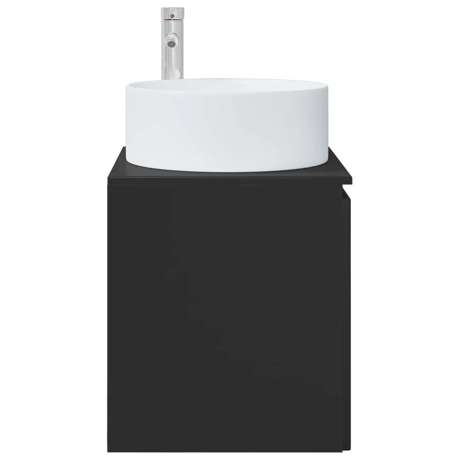 Meuble de lavabo mural Noir 49,5 x 44,5 x 65,5 cm - 4