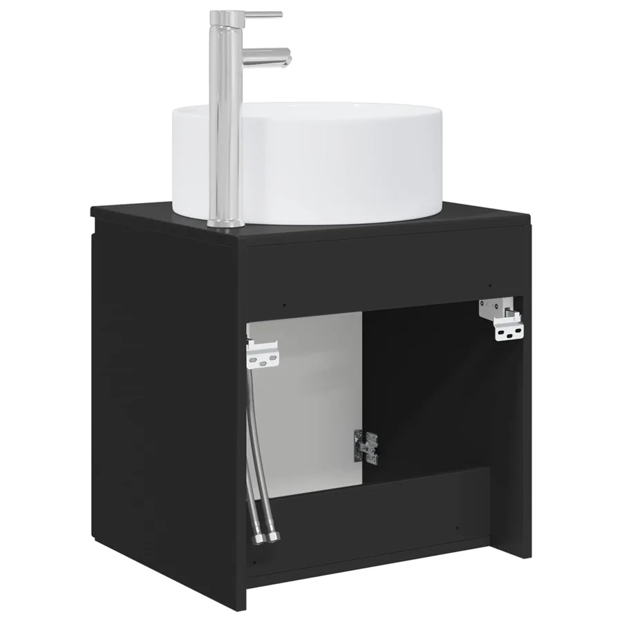 Meuble de lavabo mural Noir 49,5 x 44,5 x 65,5 cm - 5