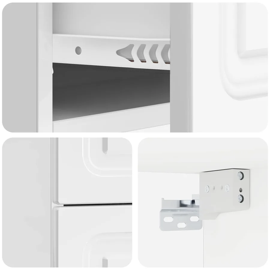 Cabinet de chevet mural 2 pcs Blanc brillant 34,5 x 33 x 40 cm - 10