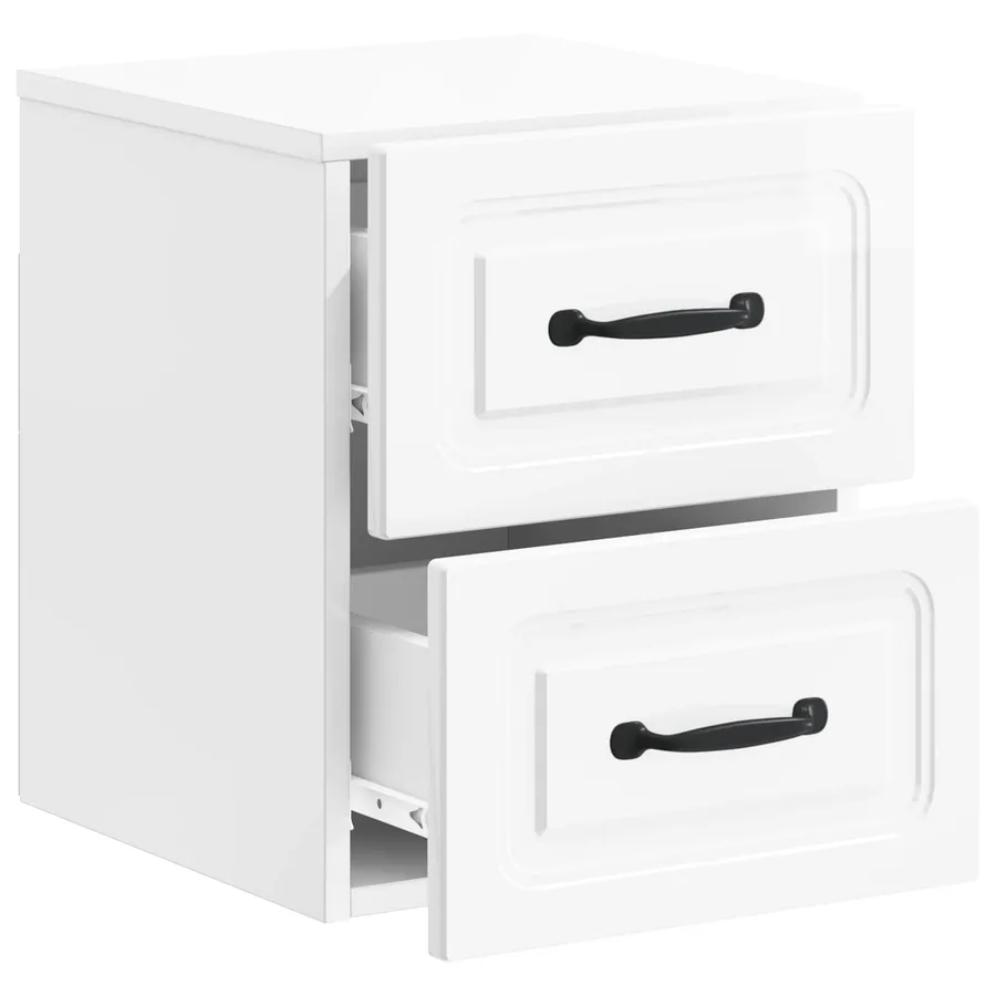 Cabinet de chevet mural 2 pcs Blanc brillant 34,5 x 33 x 40 cm - 6