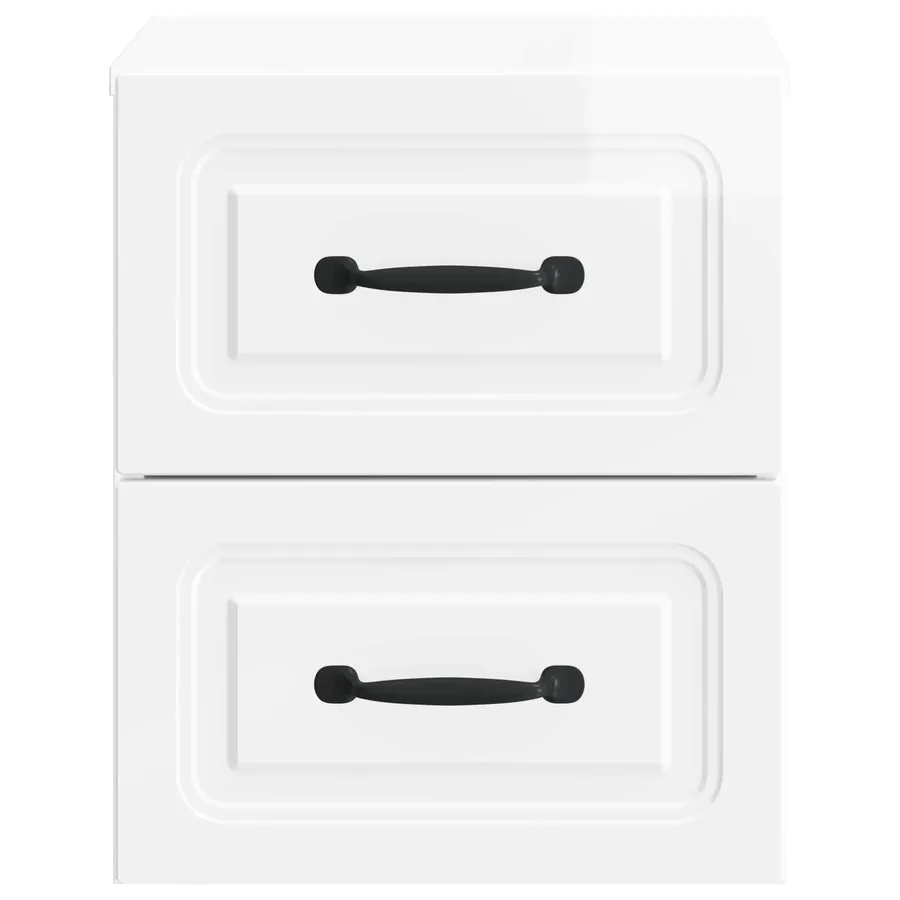 Cabinet de chevet mural 2 pcs Blanc brillant 34,5 x 33 x 40 cm - 7