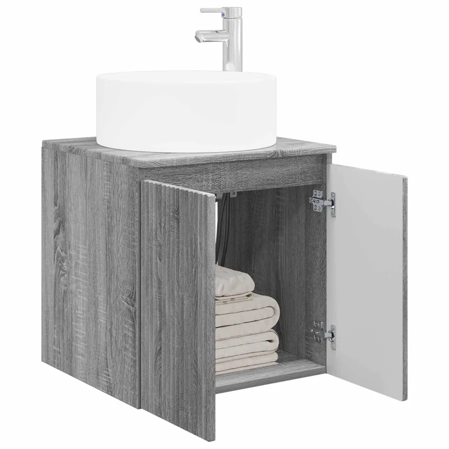 Meuble de lavabo mural Sonoma gris 49,5 x 44,5 x 65,5 cm - 3