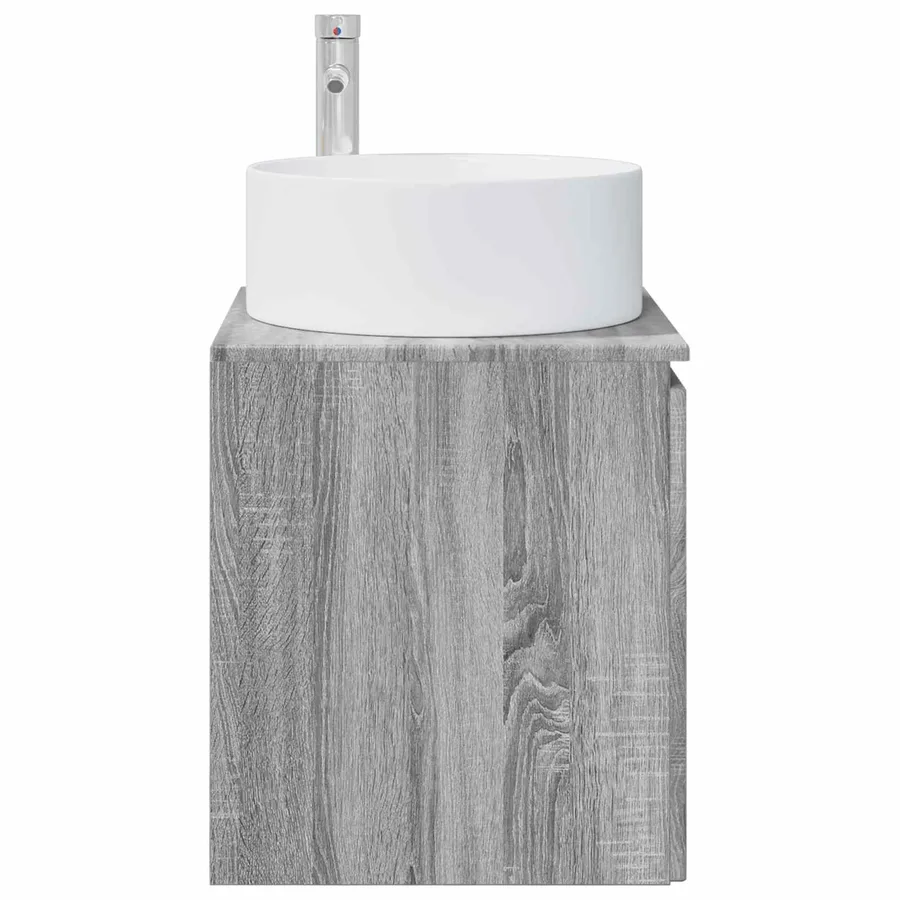 Meuble de lavabo mural Sonoma gris 49,5 x 44,5 x 65,5 cm - 4
