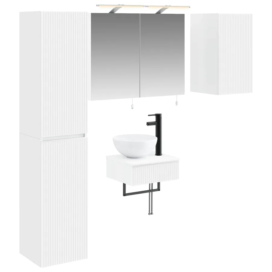 Ensemble de mobilier de salle de bain 5 pcs Blanc - 2