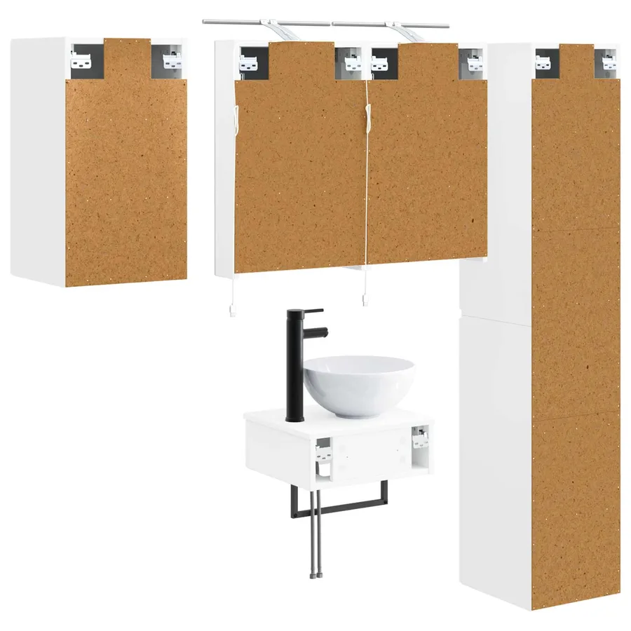 Ensemble de mobilier de salle de bain 5 pcs Blanc - 9