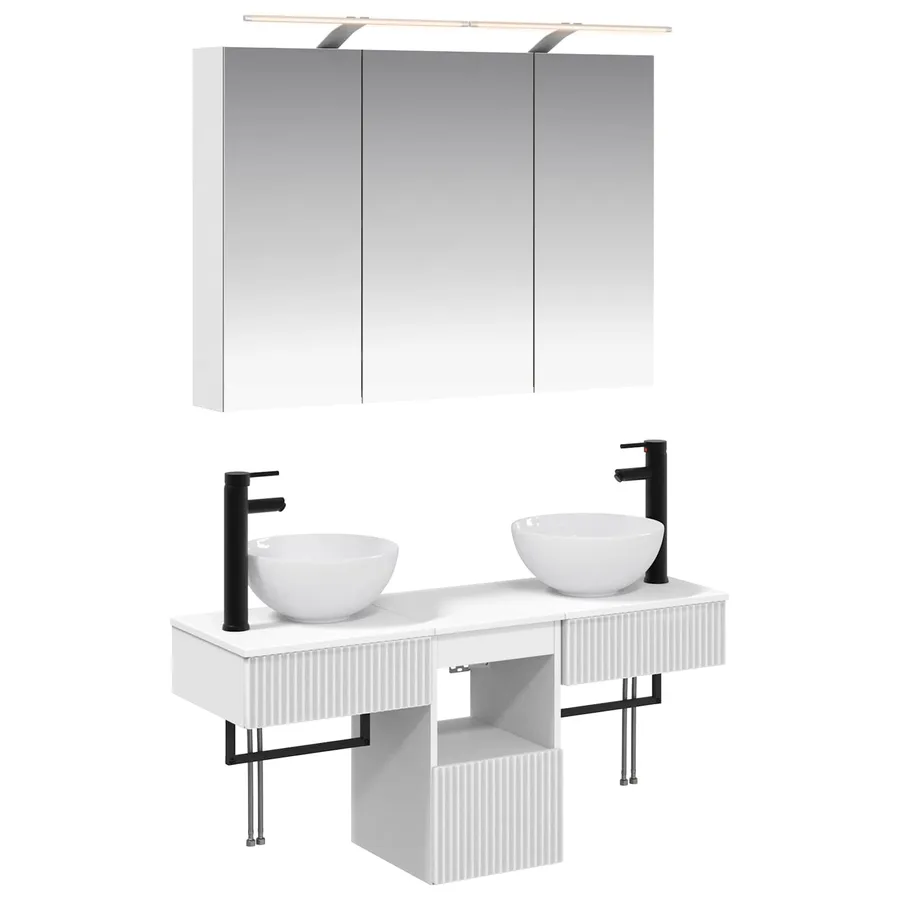 Ensemble d'armoire de salle de bain 4 pcs Blanc - 2