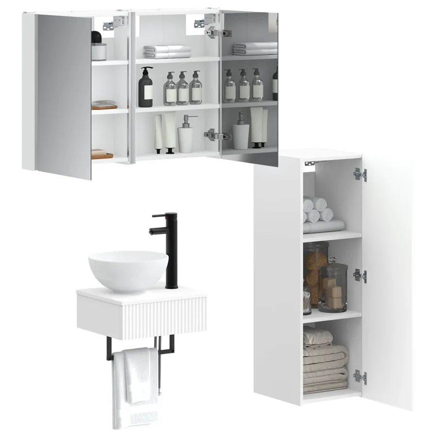 Ensemble d'armoire de salle de bain 4 pcs Blanc - 3