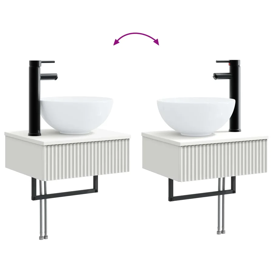 Ensemble d'armoire de salle de bain 4 pcs Blanc - 9