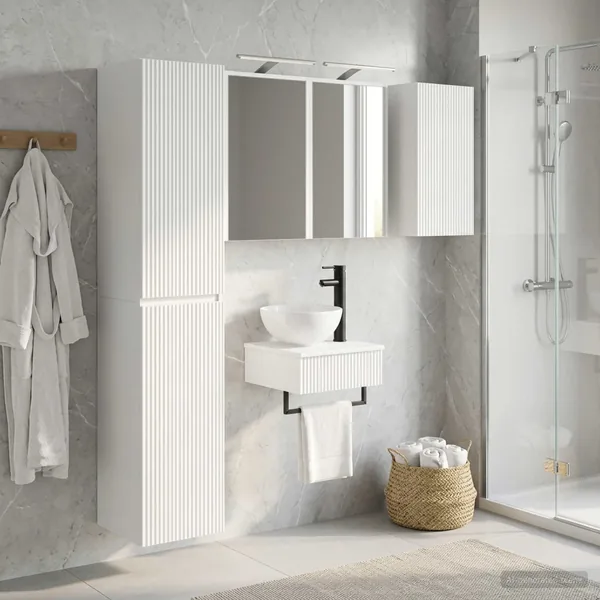 Ensemble de mobilier de salle de bain 5 pcs Blanc