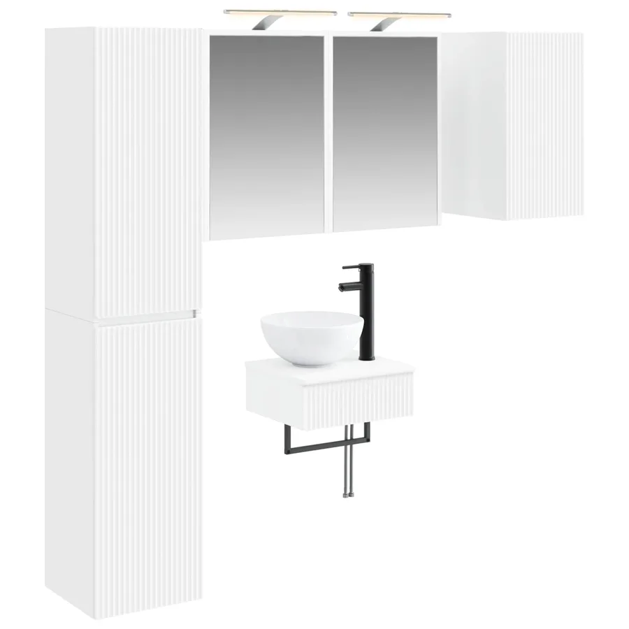 Ensemble de mobilier de salle de bain 5 pcs Blanc - 2