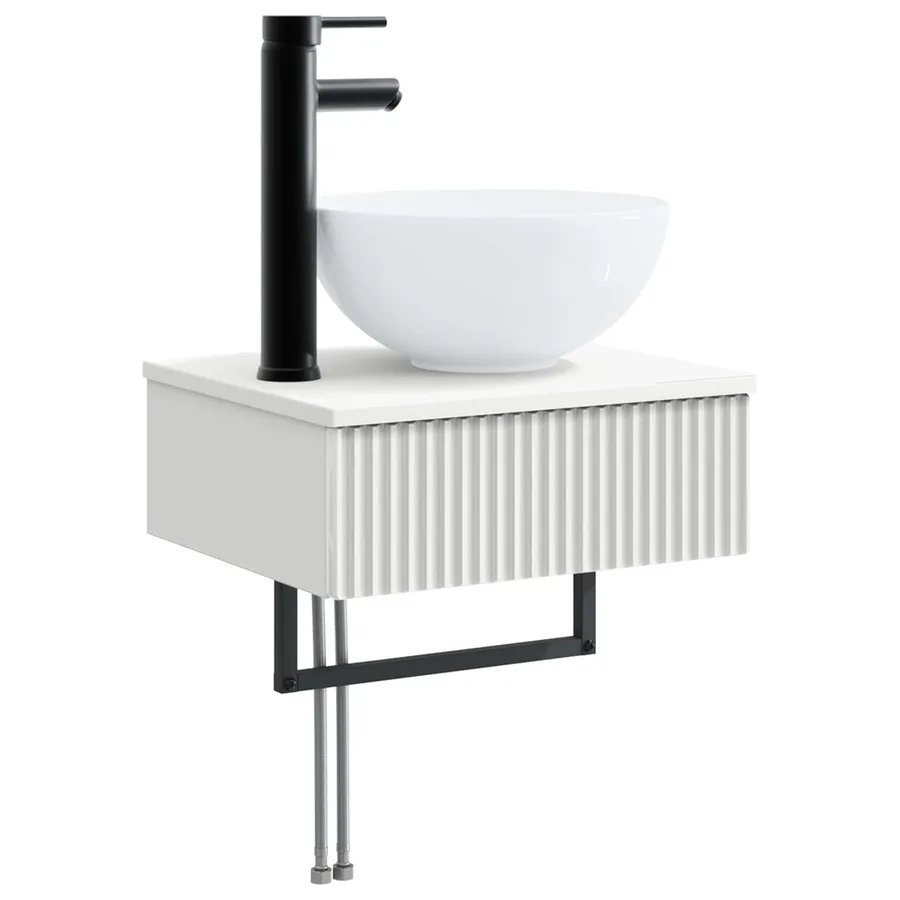 Ensemble de mobilier de salle de bain 5 pcs Blanc - 7