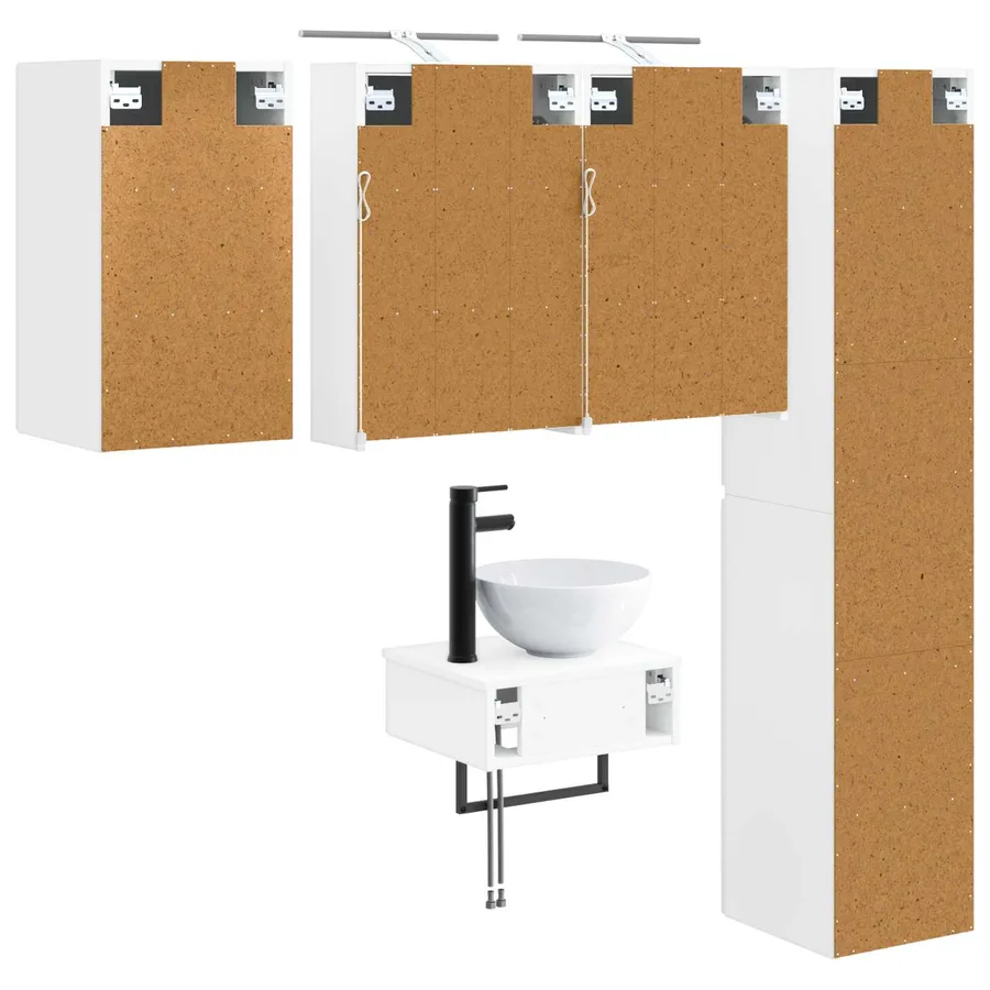 Ensemble de mobilier de salle de bain 5 pcs Blanc - 9