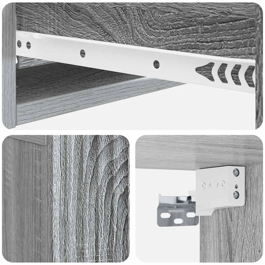 Table d'appoint murale Sonoma gris 59 x 34,5 x 17 cm - 8
