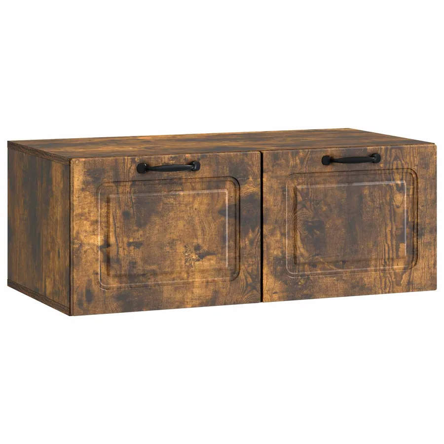 Meuble TV mural Chêne fumé 78,5 x 41 x 30 cm Bois d'ingénierie - 2