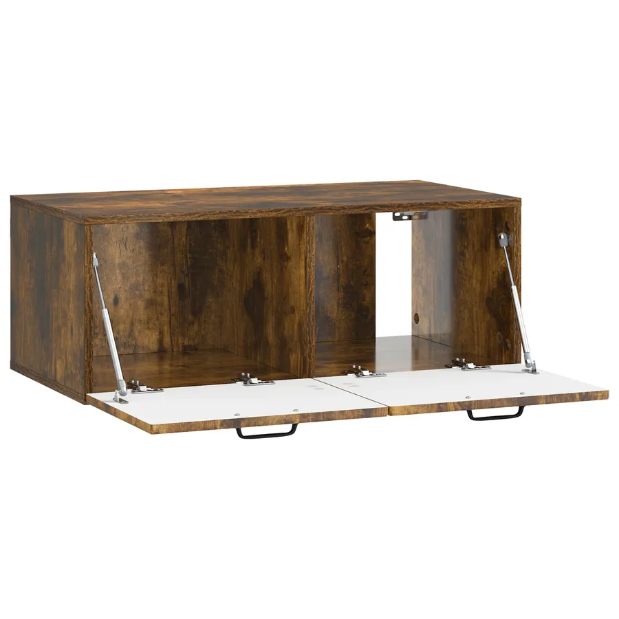Meuble TV mural Chêne fumé 78,5 x 41 x 30 cm Bois d'ingénierie - 5