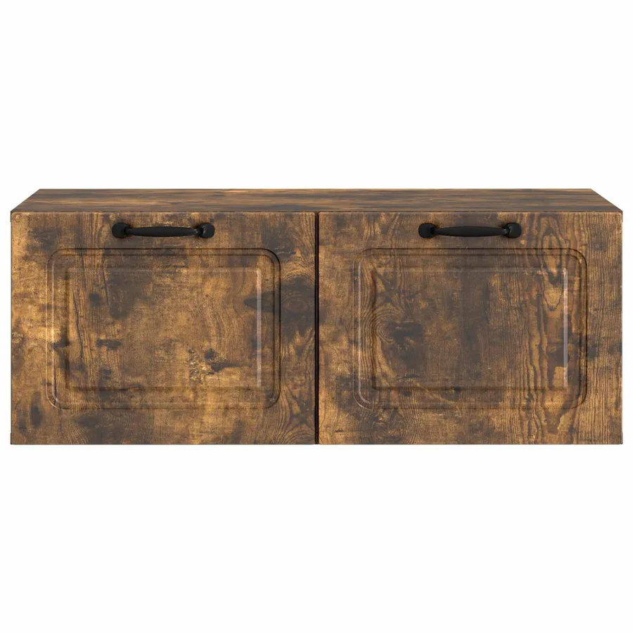 Meuble TV mural Chêne fumé 78,5 x 41 x 30 cm Bois d'ingénierie - 6