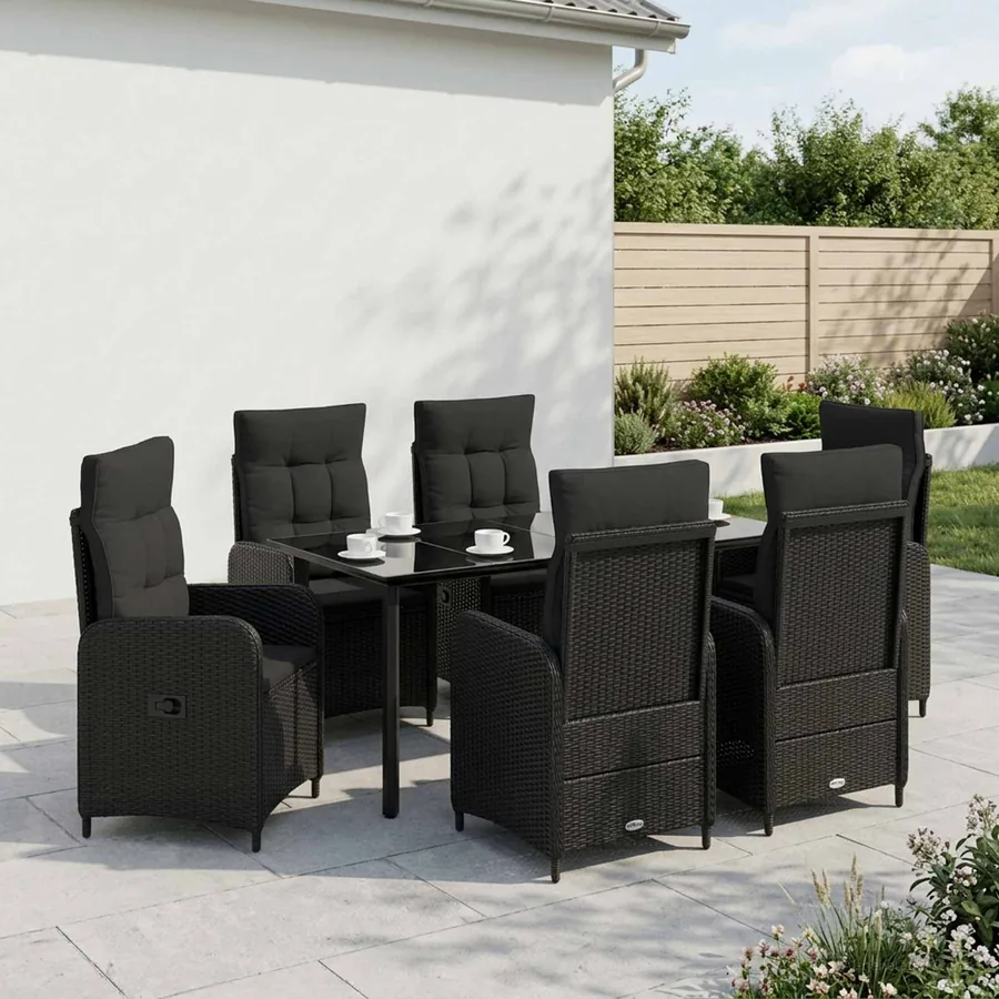 Ensemble de Tables Basses avec coussin avec oreiller 7 pcs