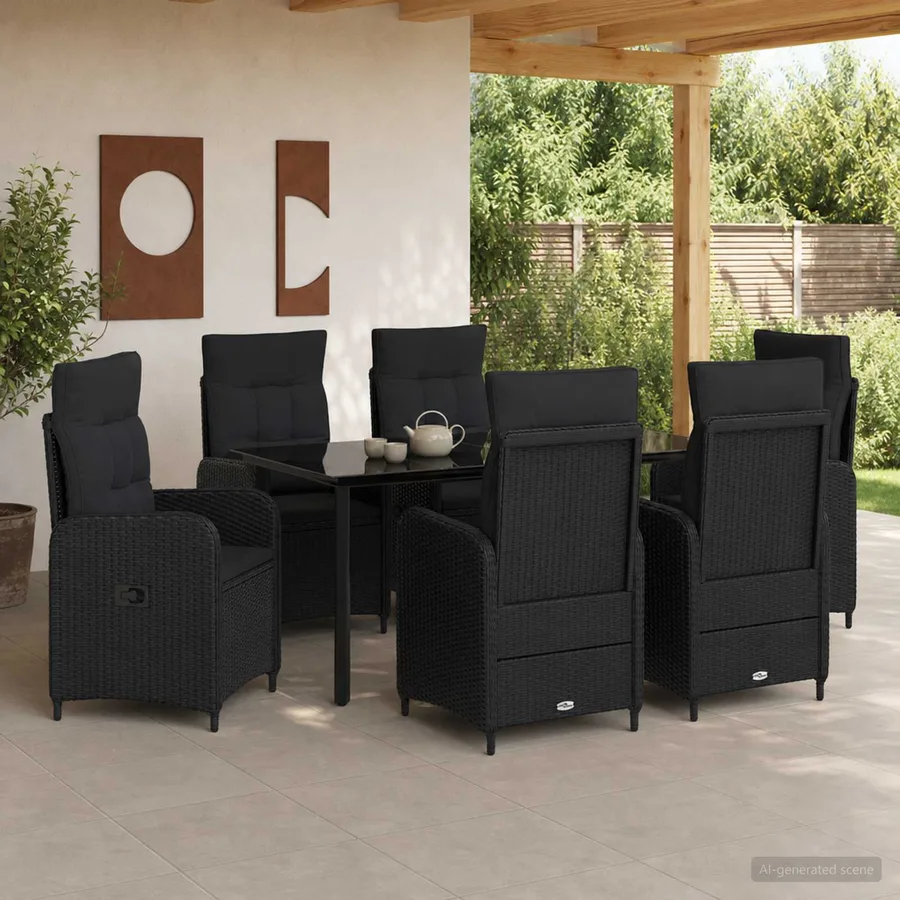 Ensemble de Tables Basses avec coussin avec oreiller 7 pcs - 3