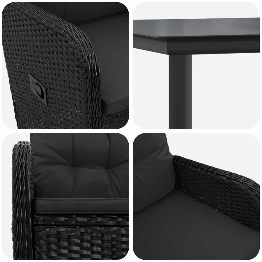 Ensemble de Tables Basses avec coussin avec oreiller 7 pcs - 7