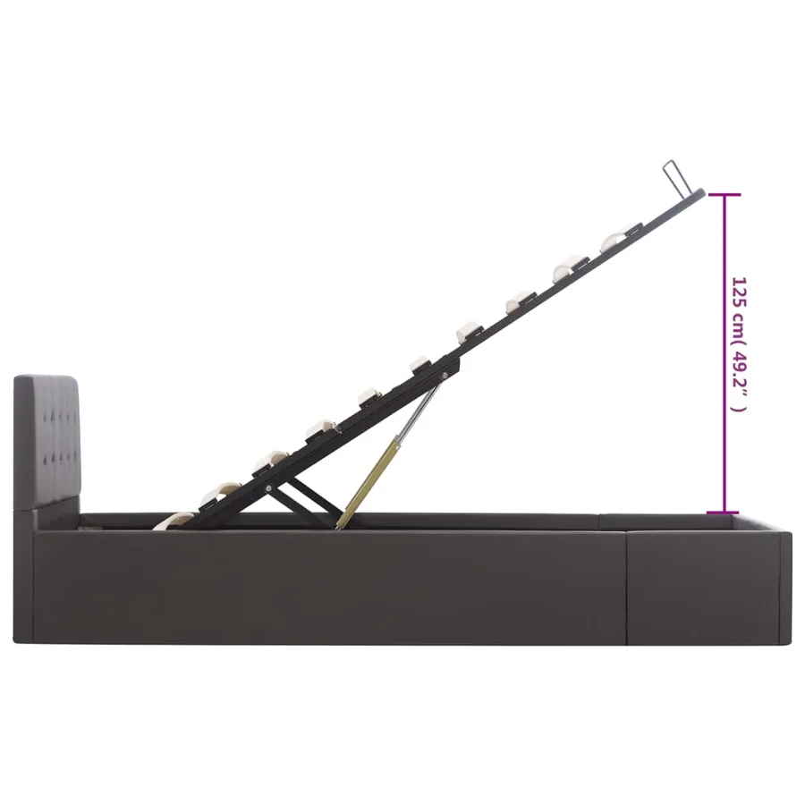 Cadre de lit à rangement hydraulique sans matelas 100x200 cm - 11